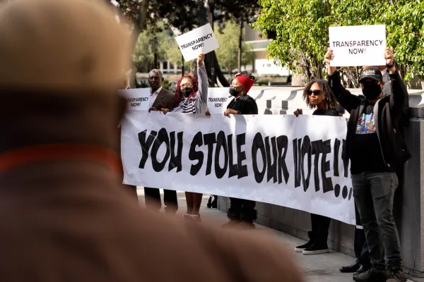 My News LA: Group of CD10 Residents Protest Ridley-Thomas Suspension Outside City Hall